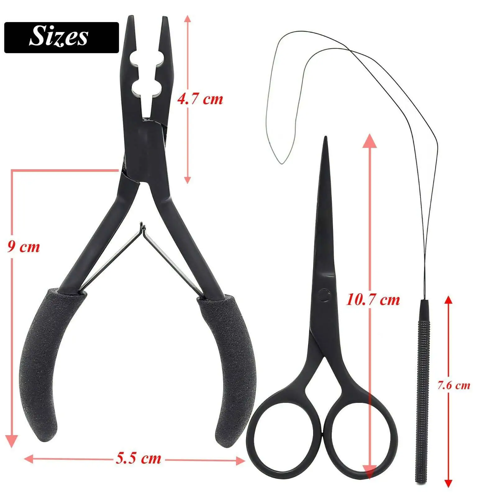 16 Pcs Hand Tied Hair Extension Tool Kit Include Plier Scissor Marking Chip Loop Made By Zorg International