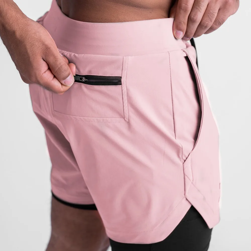 Мужские двухслойные спортивные шорты