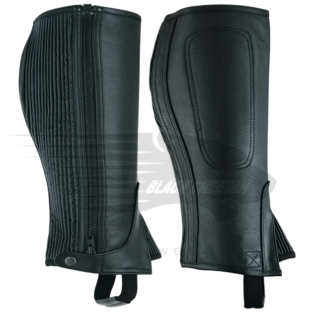 New Arrival Riding Horse Chaps Adult Top Grain Cow Hide Leather Half Chaps In  Black and Brown Color
