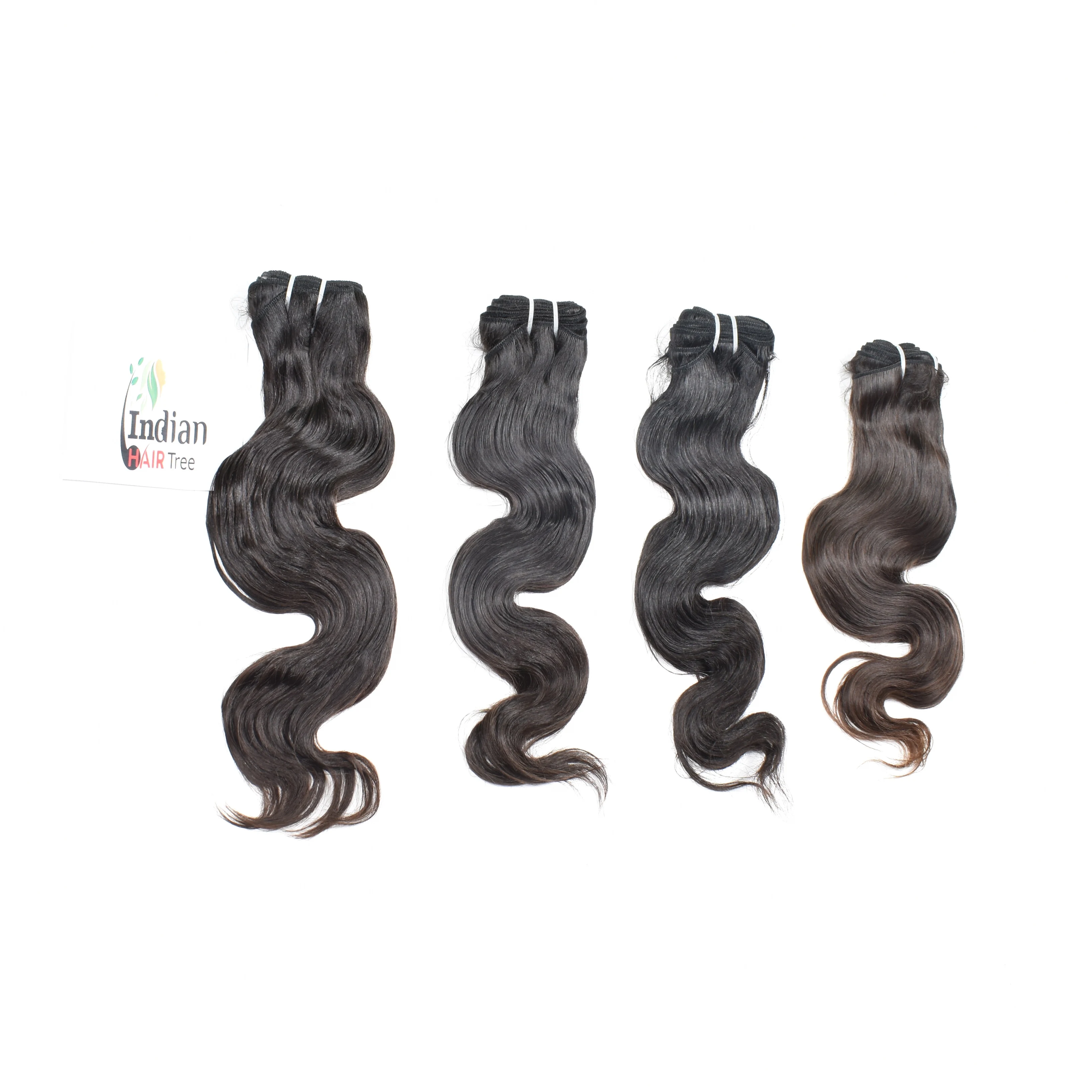 Best wholesale price and quality double drawn deep wave natural color black from Body wave Bundle human hair extensions