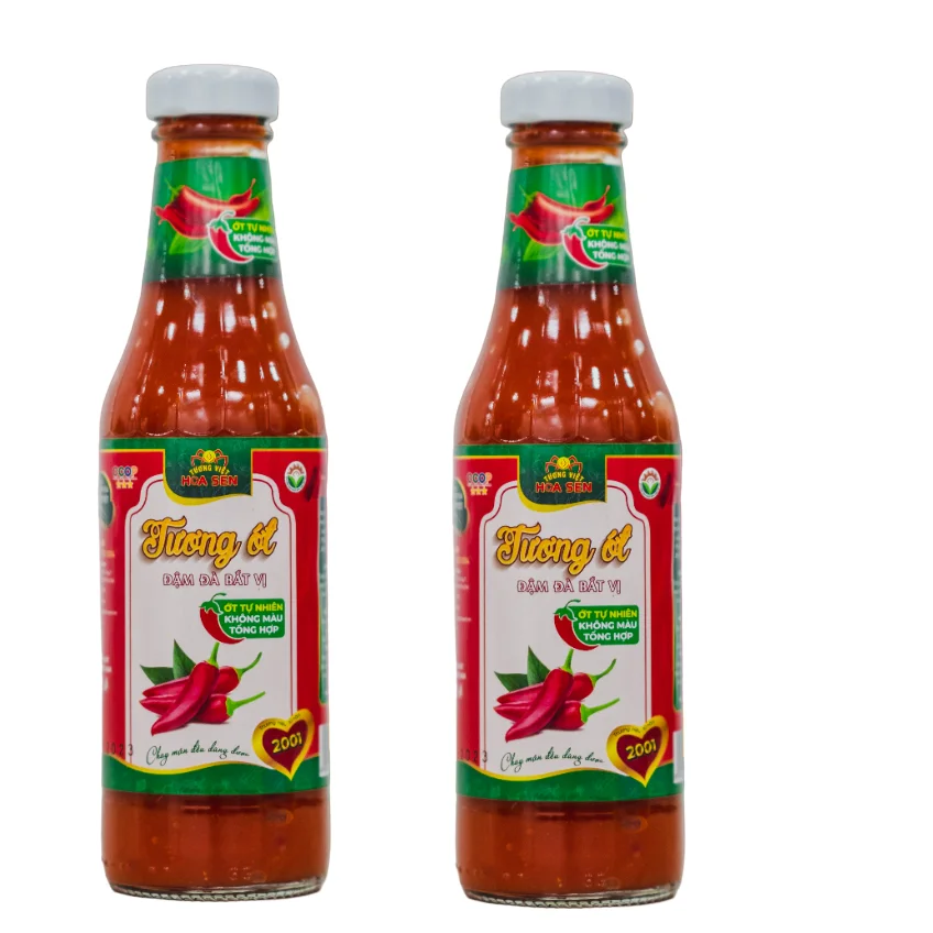 Safe ingredients Ambient OEM Chili Sauce Glass Bottle 330g Tuong Viet Hoa Sen hot chilli sauce In Box Packaging Made in Viet Nam