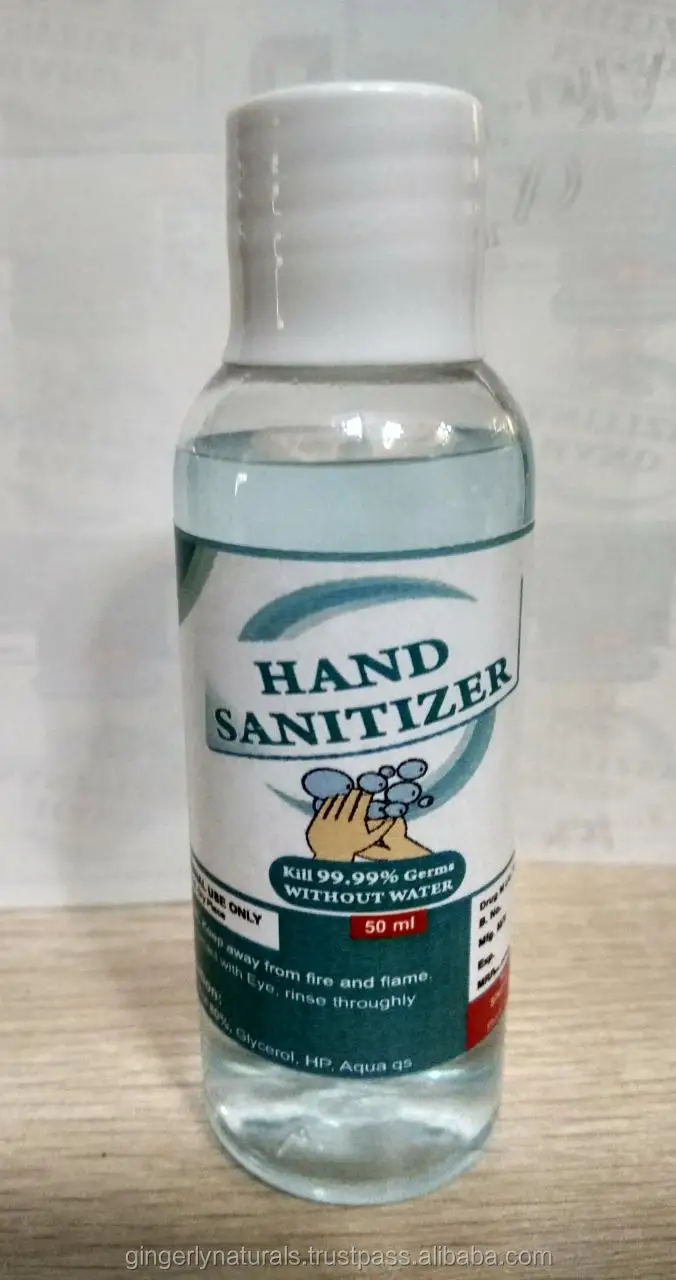 Exporter of 50 ml to 5000 ML Hand Sanitizer Liquid/Gel For Water Less Wash