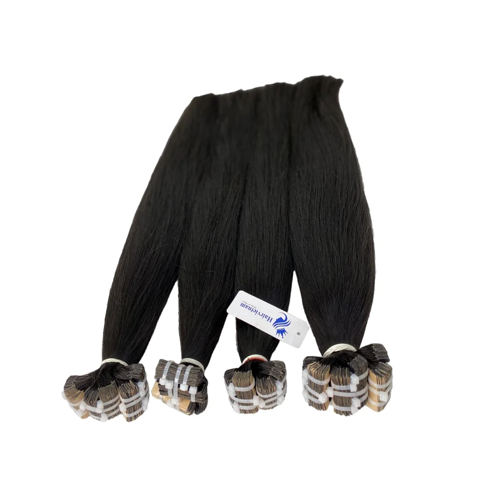 Factory direct price double drawn hair plastic tape in keratin nano hair extensions tape in hair extensions. smooth and silky