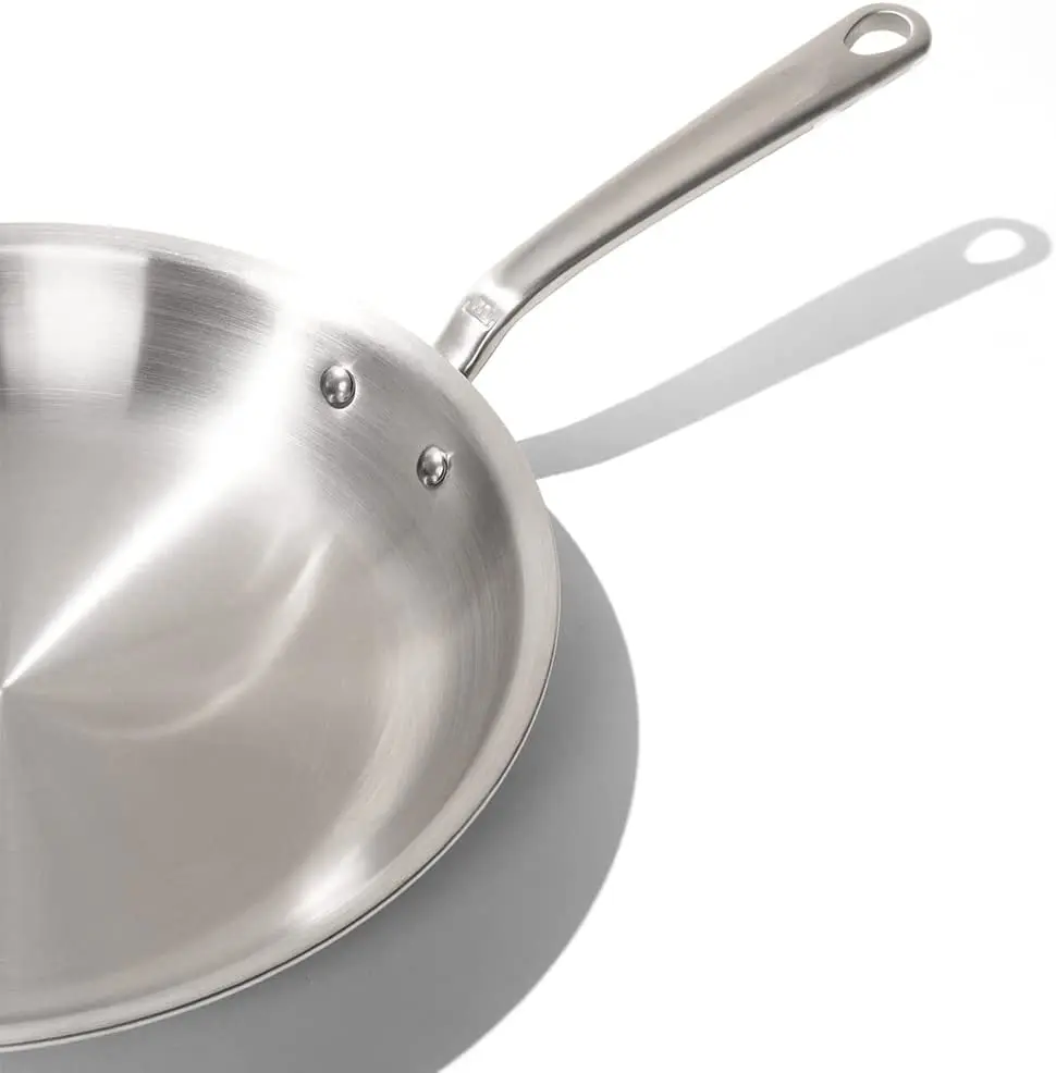 Cookware - 12-Inch Stainless Steel Frying Pan - Stainless Clad 5 Ply Constructions - Professional Cookware Italy