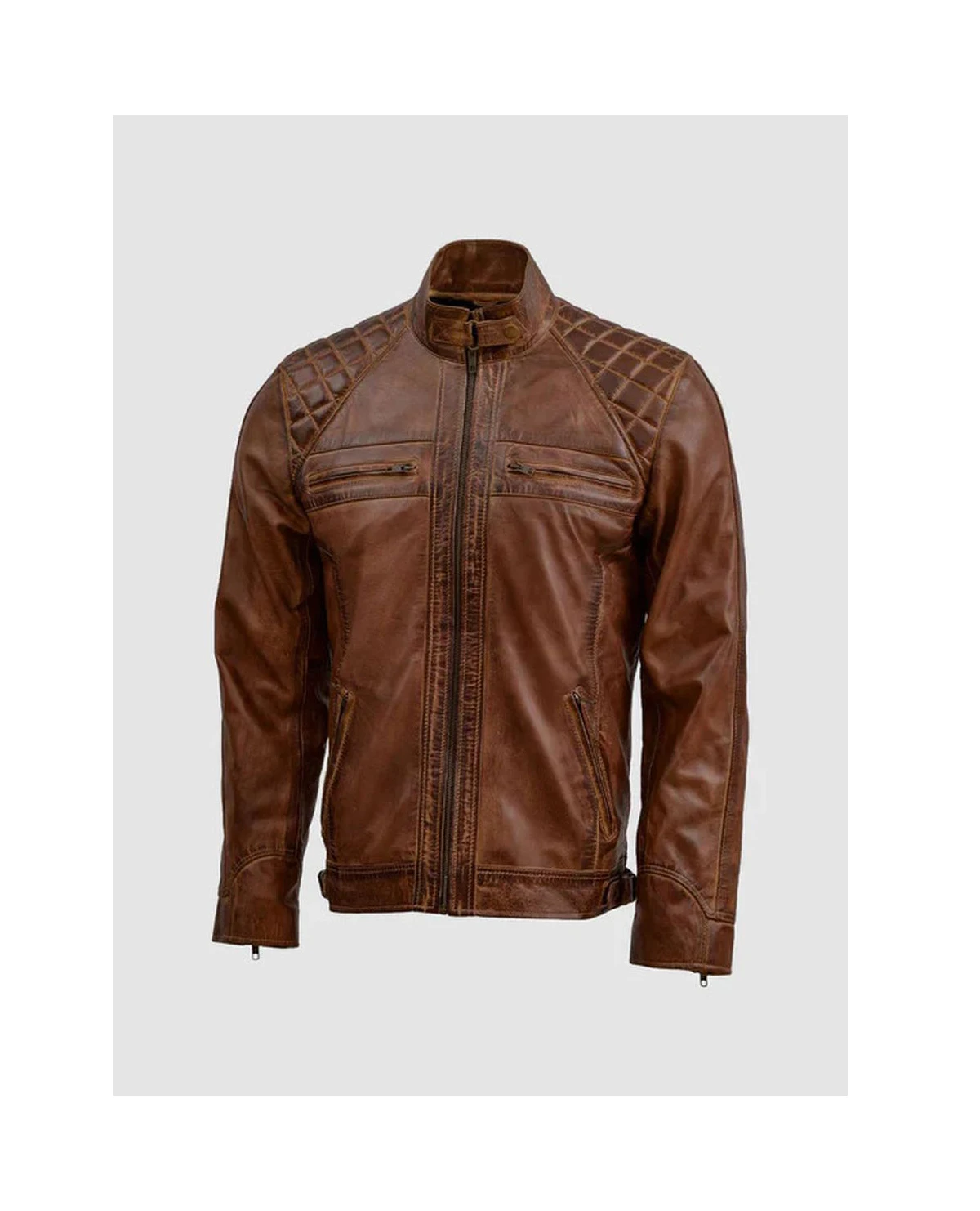 Gents burgundy color leather jacket for men with collarless softshell beautiful finishing jackets