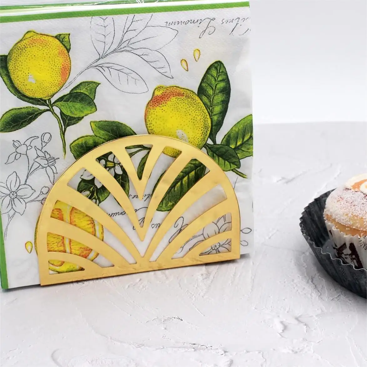 Metal wrought paper towel holder gold hollow triangle napkin storage box vertical simple creative hotel square towel seat