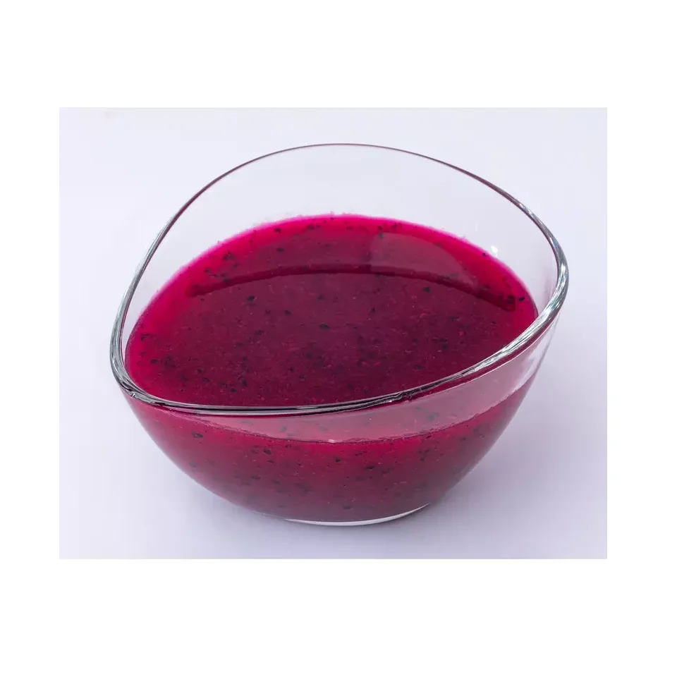 Condiments Naturally Purity Flavor Wholesale Good Price Under 18 Degree Bulk Drum Puree seed-in Frozen Red Dragon fruit