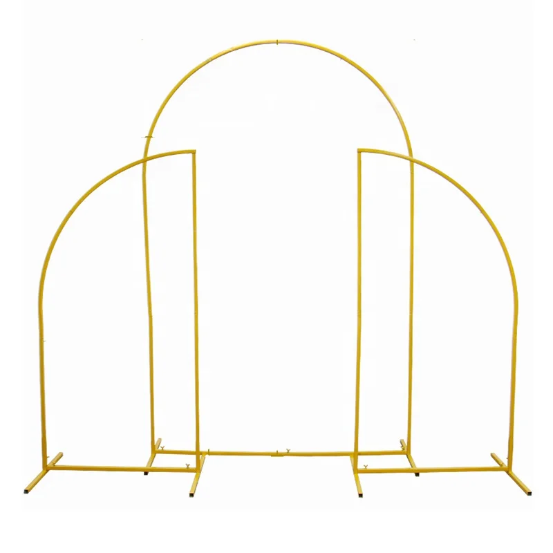 Outdoor Wedding Gold Metal Arch Backdrop Stand Set Flower Balloon Round Iron Arches Frame Events Party Birthday Decoration Shelf