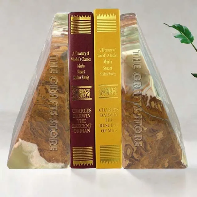 Nordic Marble Triangle Bookends Desk Decoration Volakas Marble Bookends Modern