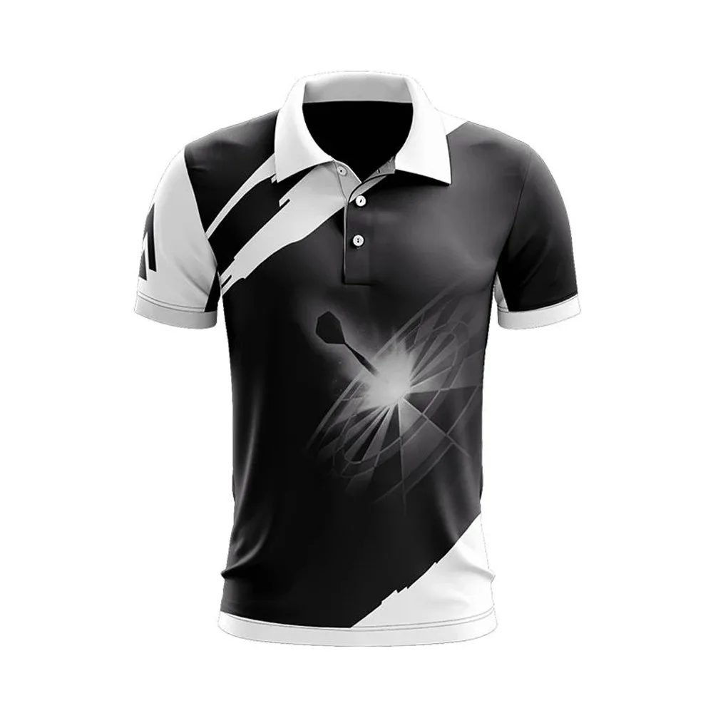 Sublimated Dart Shirts With Collar Breathable Dart Jersey 100% Polyester Customized Dart Shirts