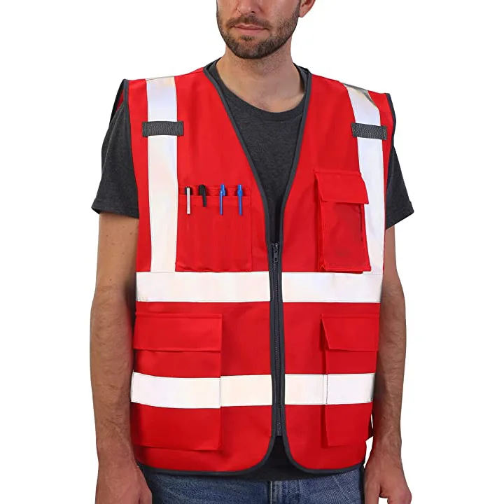 Reflective Vest Jacket Strip Mesh Fabric Construction Security Safety Vest Reflective Clothing Reflector Safety Reflective Vest