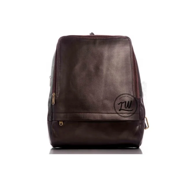 Personalized Handmade Full Grain Genuine Leather Backpack For Unisex Vintage Custom Cowhide Leather High Quality Laptop Backpack