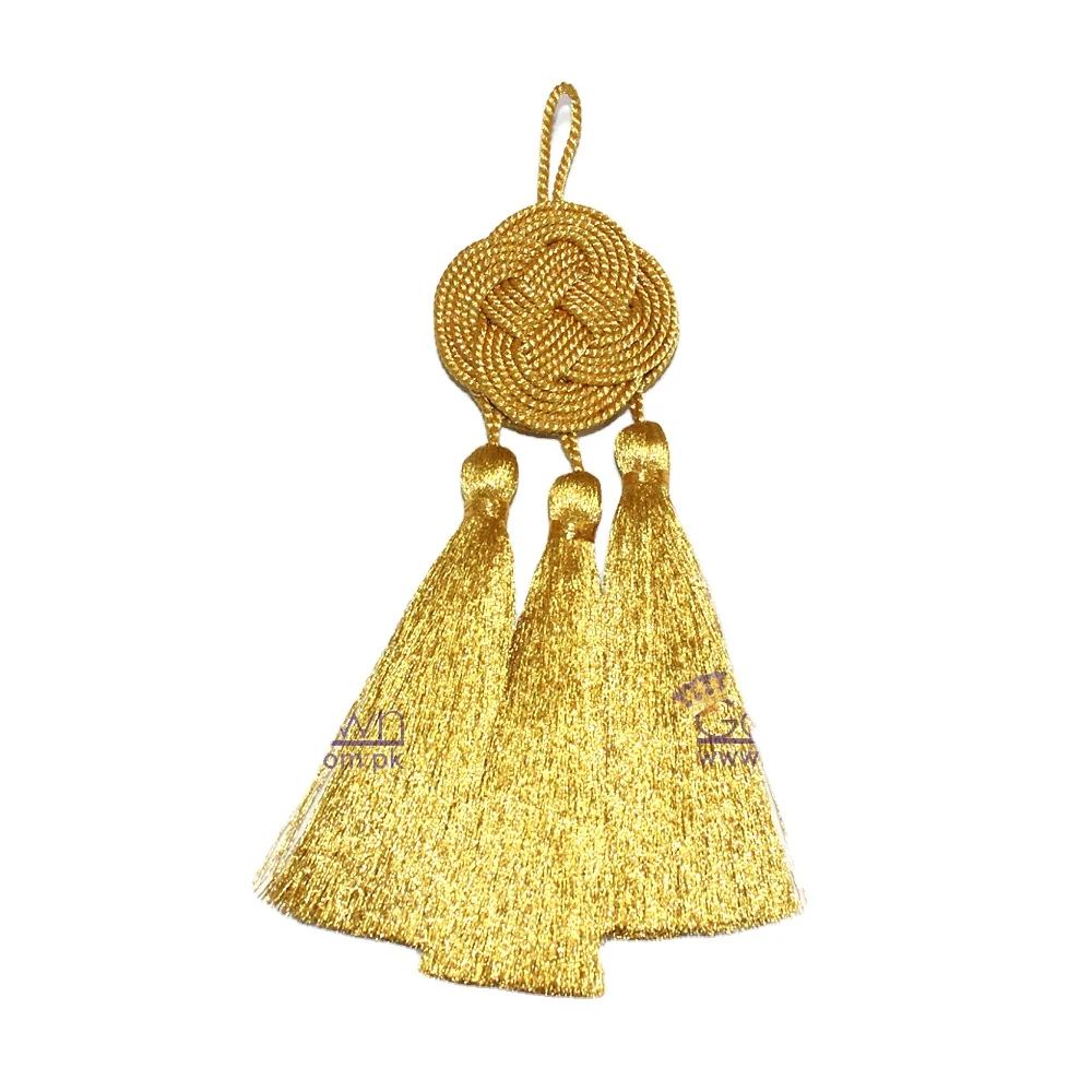 Celtic Knot Cincture Gold 3 small Tassels Cotton blend Felisi Gold