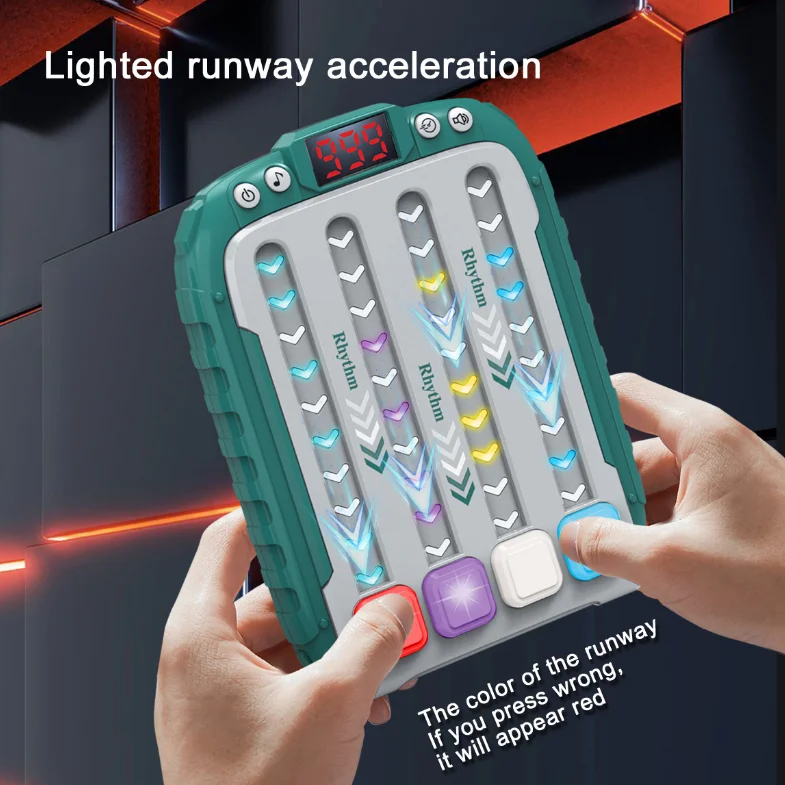 Toys novelties Handheld Rhythm Game Machine Kids Quick Push music Game Rhythm Machine 6 Levels Rhythm Button Game with Lights