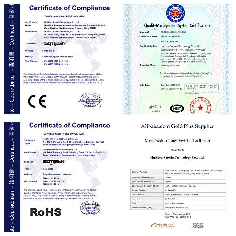 SOTESIN Power USB 12V customize Barcode reader POS Cable For Datalogic GD4130 QW2120 QM2130 QW2100