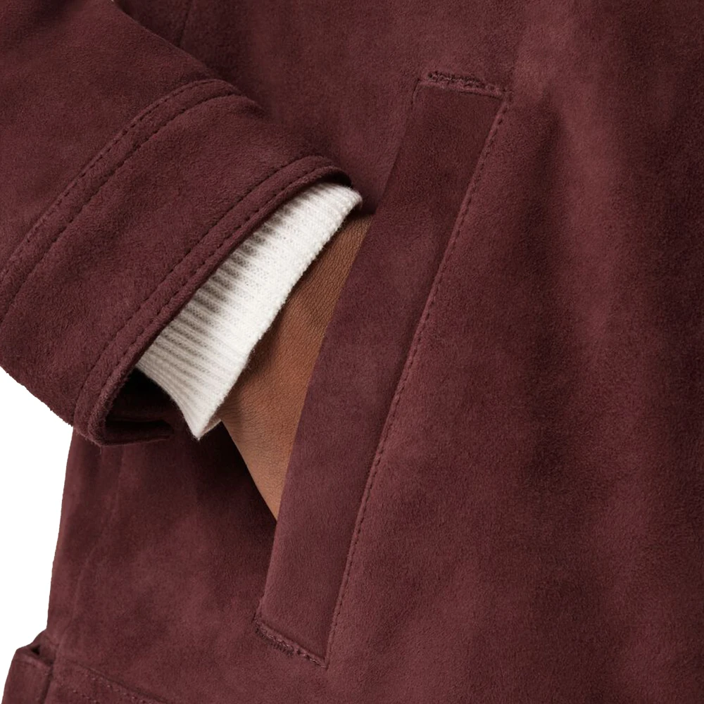 Lightweight Suede Leather Real Cowhide Jacket Streetwear for Men Cheap Price New Zipper Leather Suede Jacket