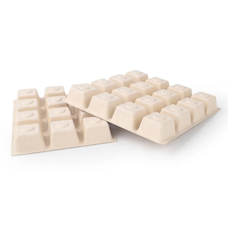 Customized Molded Pulp Eco Friendly Biodegradable Sugarcane Bagasse Chocolate Box Compostable Packaging