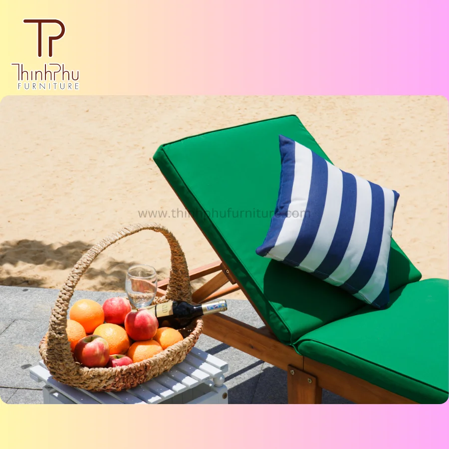 Outdoor Daybed Sun Lounger Portable Eco-Friendly Wooden PP Wicker Furniture for Villa Beach Use- Good Price