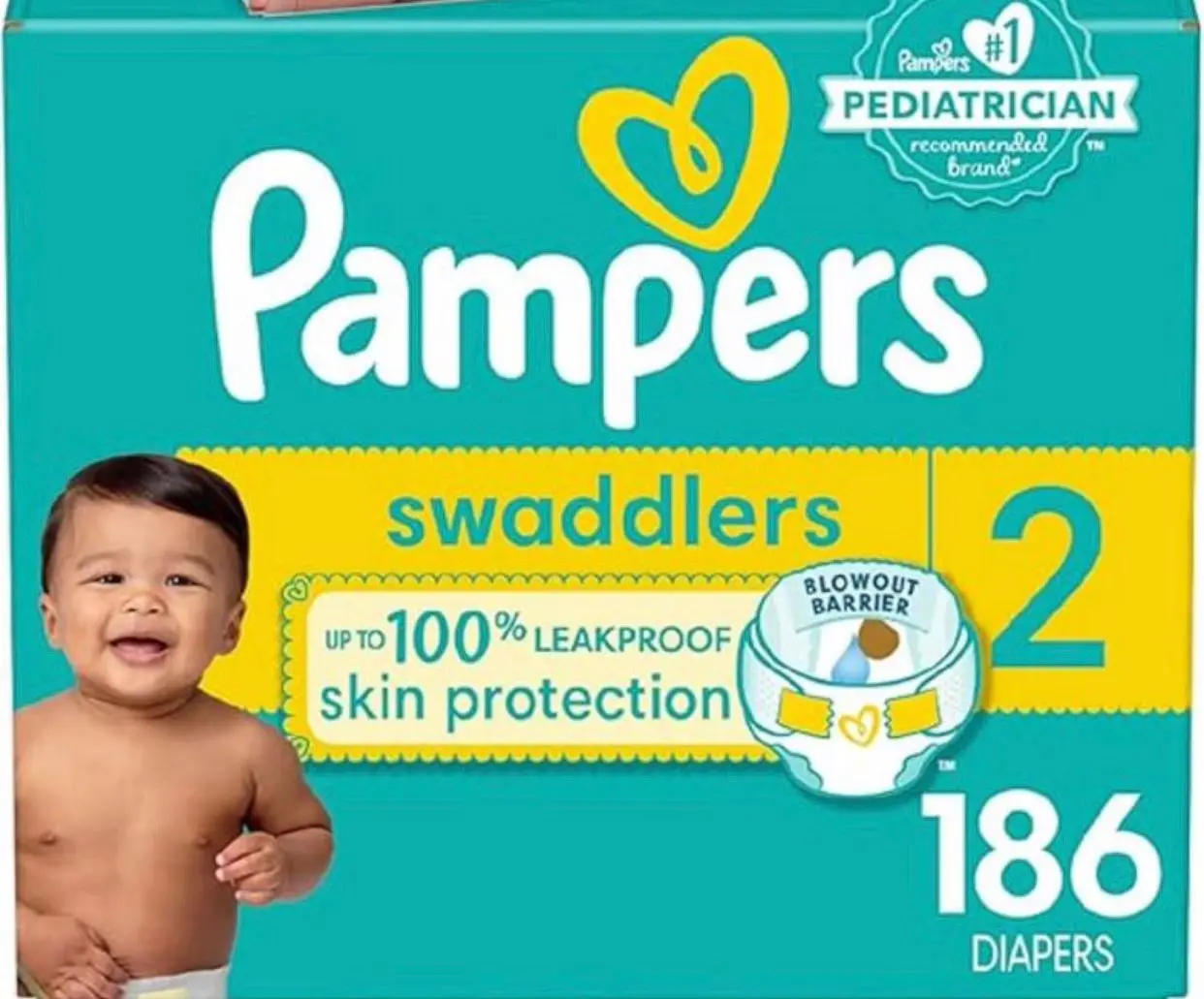 Pampers Swaddlers Disposable Baby Diapers Size 2 186 Count Water Baby Wipes Sensitive Pop-Top Packs 336 Count Wholesale Free