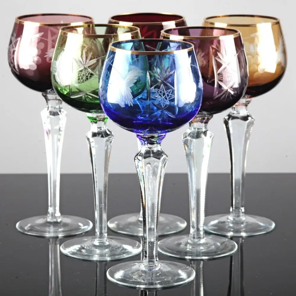 Premium Quality Colored Printed Wine Champagne Glass Flint Beverage Custom Zamac Compass Closure Screen Printed