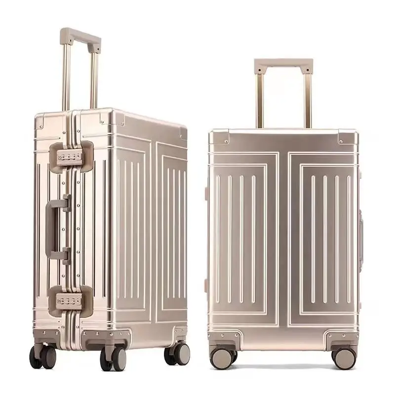 New Style All Aluminum Magnesium Alloy Luggage Large Capacity Aluminum Frame Pure Metal Suitcase Password Case