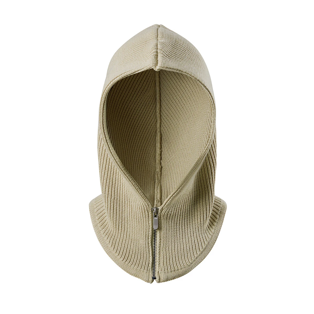 2023 New Style Streetwear Solid Color Head Neck Warmer Windproof Knitted Ski Mask Hoodie Beanie Hat Men Zipper Balaclava