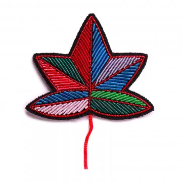 new fashion  hand embroidery bullion wire brooch HAND  fashion brooch custom made jacket patches maple leaf pin