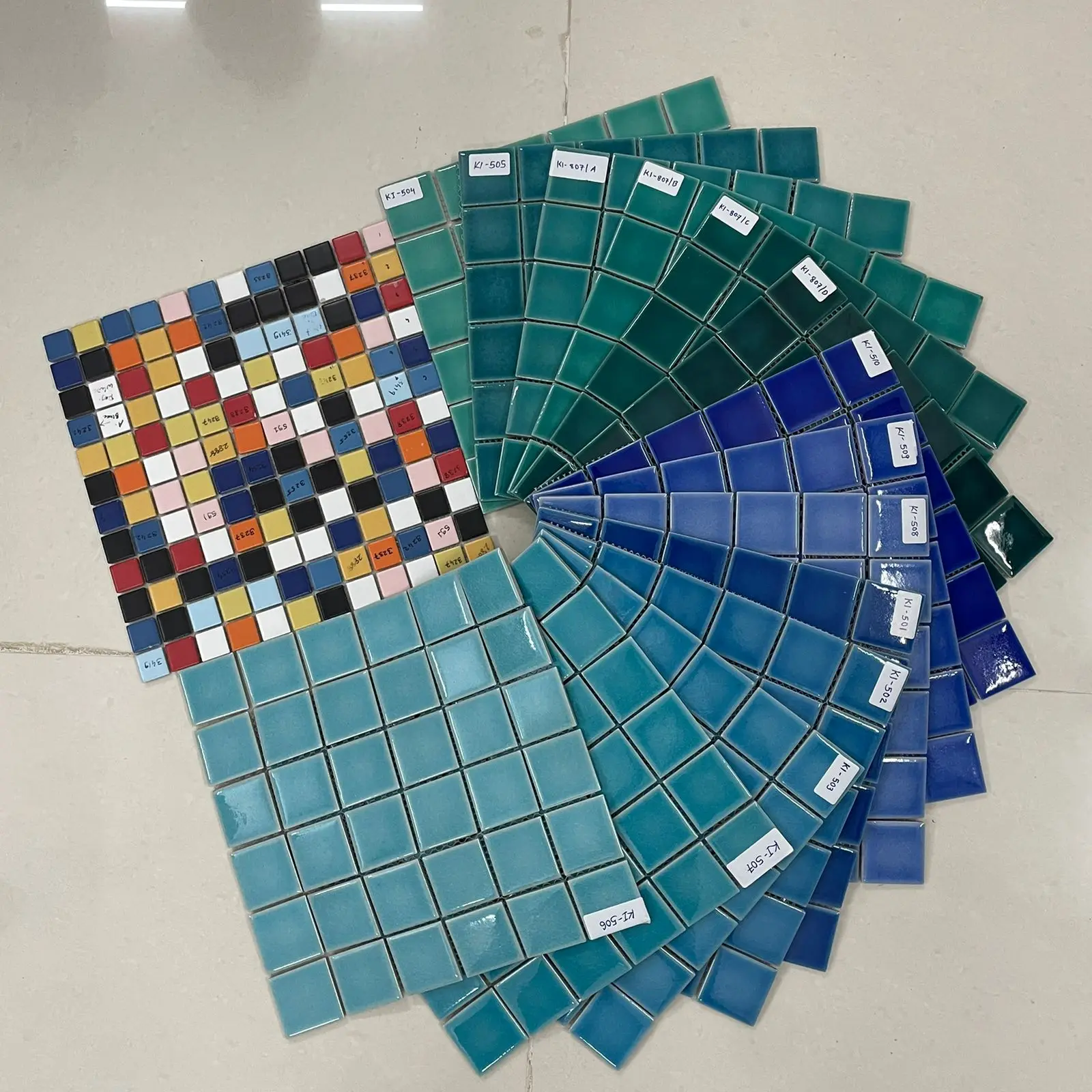 Porcelain Mosaic Tile Glossy/Matt in Hexagonal Square Lantern Fish Scale etc for Wall Kitchen Backsplash swimming pool