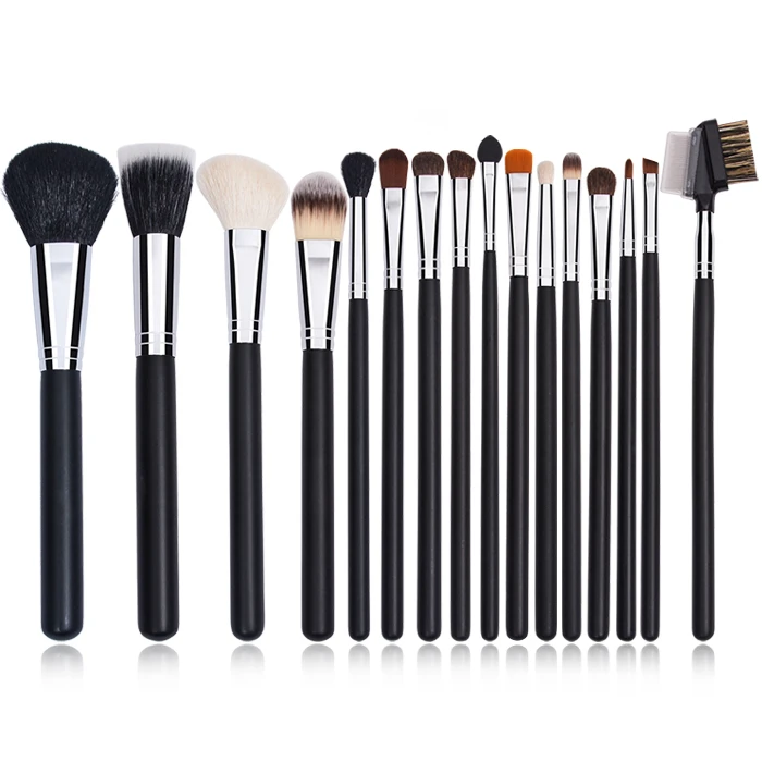 Dongshen private label makeup brush set natural skin-friendly goat hair pony hair powder contour blush eye shadow makeup brushes