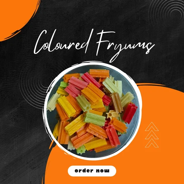 Coloured Unfried Fryums Grain Snacks Delicious and Healthy Snack Food