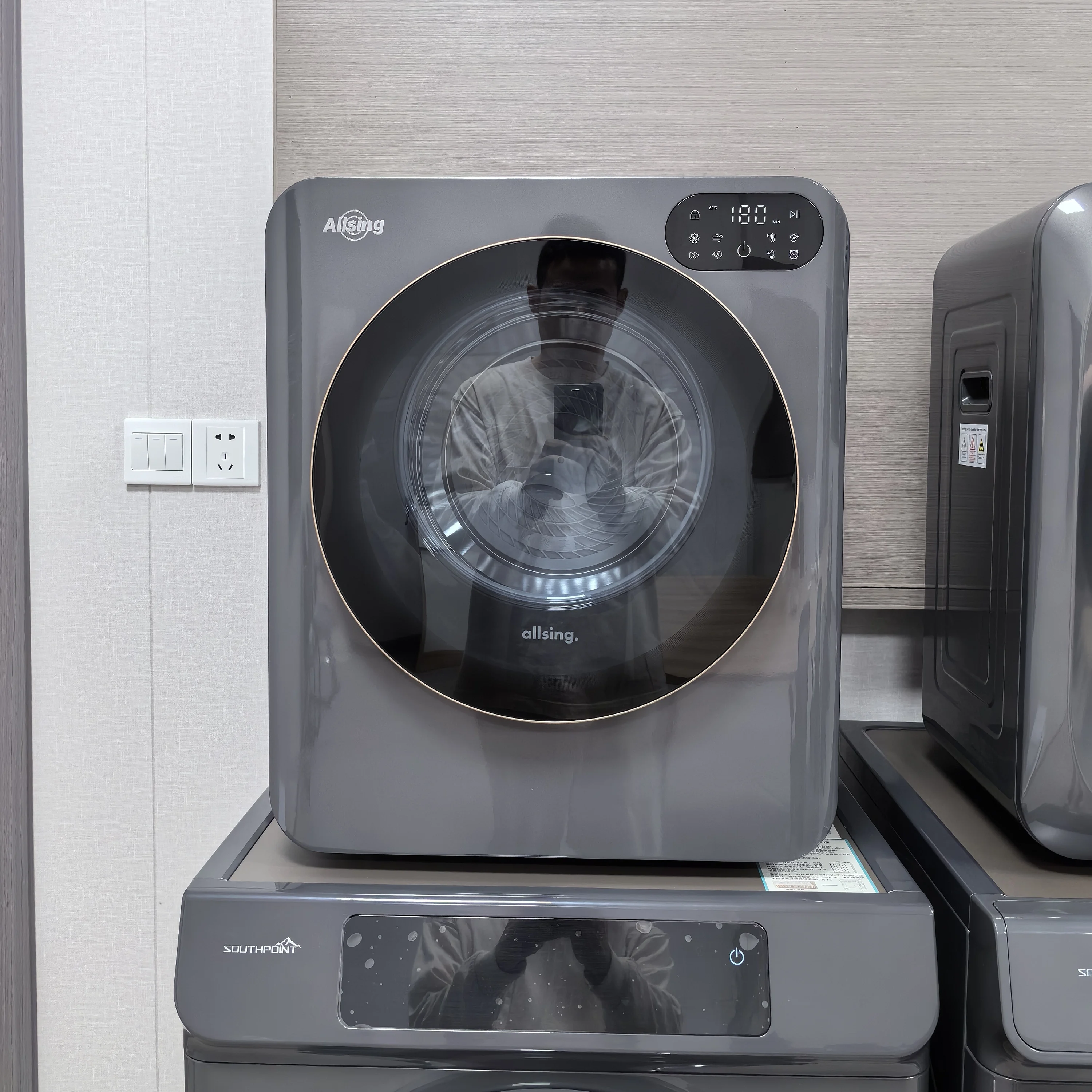 1.5 Cuft Automatic Tumble Dryer Machine Electric with Stainless Steel & Plastic Housing for Household Car RV Application