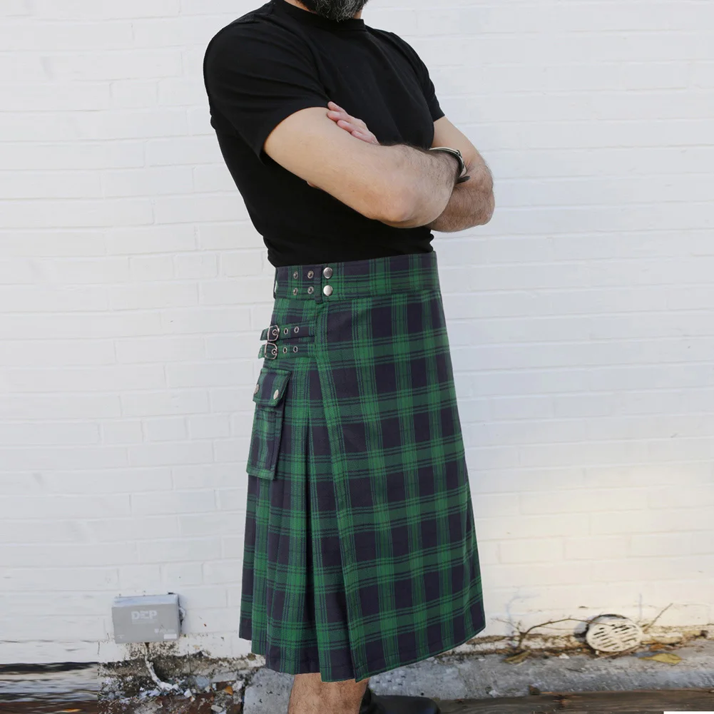 SLE02066 SD Mens Scotland Scottish National Kilt Skirt Tartan Plaided A-Line Stylish