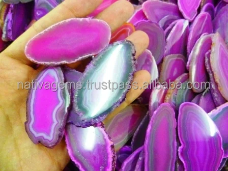 GORGEOUS COLORED AGATE SLICES WHOLESALE