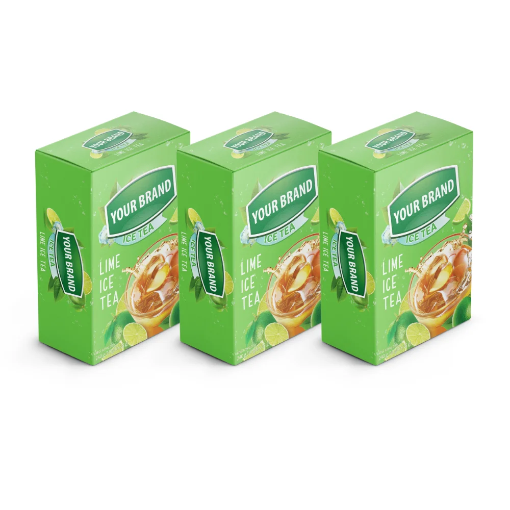 100% Organic Instant Ice Lemon Tea Powder Custom Print Tea Blend Sachet Packaging Tea OEM Lime Flavor Instant Powder