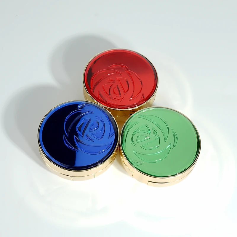 Factory Supply Luxury  Customized Fancy  Air Cushion Container for BB CC Cream Recyclable Feature Round Shape Air Cushion Case