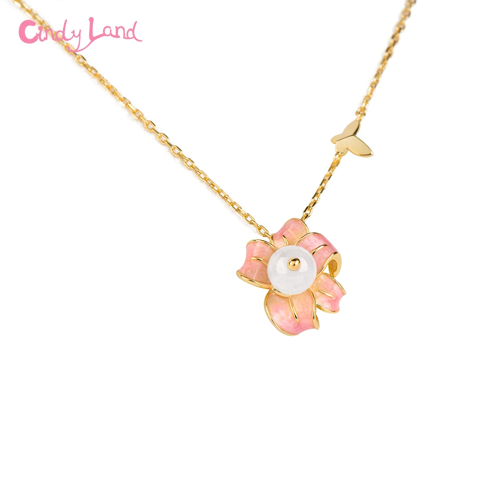 CL OEM/ODM Fashion Flower Shape Natural Pearl Necklace High Quality 2Mic Thick Gold Plated Anti-oxidation Necklace