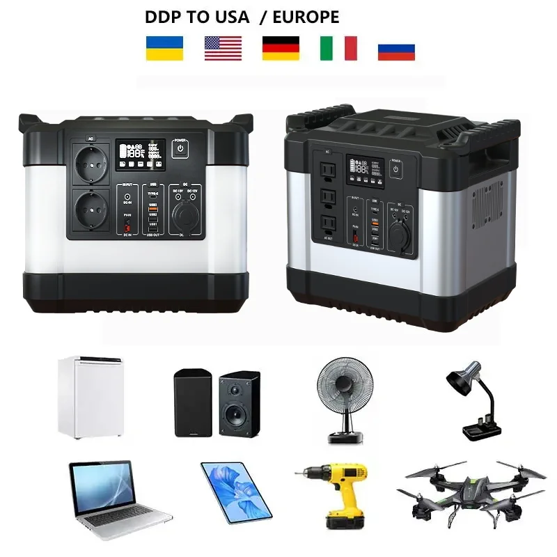 Hot product portable power bank 1000W lifepo4 outdoor solar generator energy system portable charger power station