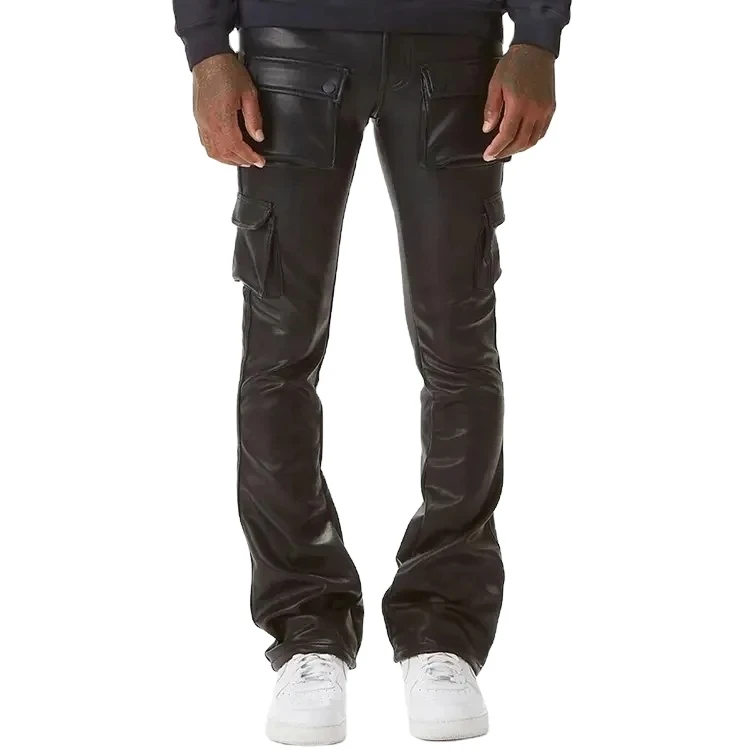 High Quality Light Weight Faux Leather Men Joggers Pants Wholesale Price Trousers Customized Color Joggers Pent Men
