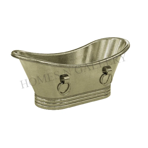 Latest Luxury Style Solid Brass Bath Tub High Quality Antique Hammered Bathroom Wholesale Price Oval Traditional Drainer Soaking