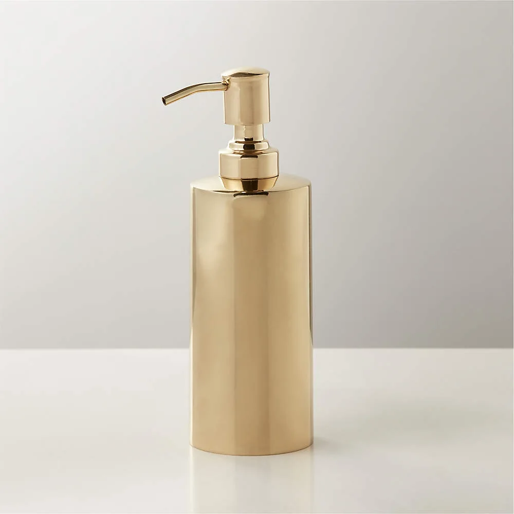 Top Quality Metal Liquid Soap And Shampoo Dispenser With Pump Gold Color Plated Shiny Look Bathroom And Washroom Accessories