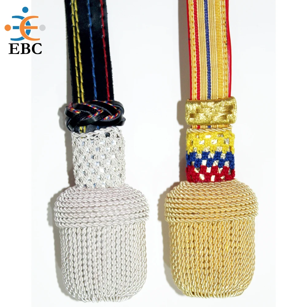 Gold and Silver Sword Knot Portepee Chile Ecuador Flag Ship Bullion Wire Sword Knots Wholesale Porteppee Knots High Quality