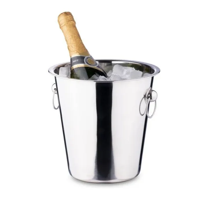 Unique Handicraft Stainless Steel Shiny Silver Fancy Ice Bucket Champagne Wine Beer Vodka Ice Cube Bucket