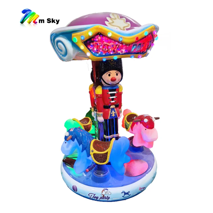 Factory Direct Sales fiberglass KA-620 Kids Rides Coin Operated Machine mini Carousel kiddie indoor amusement machine for sale