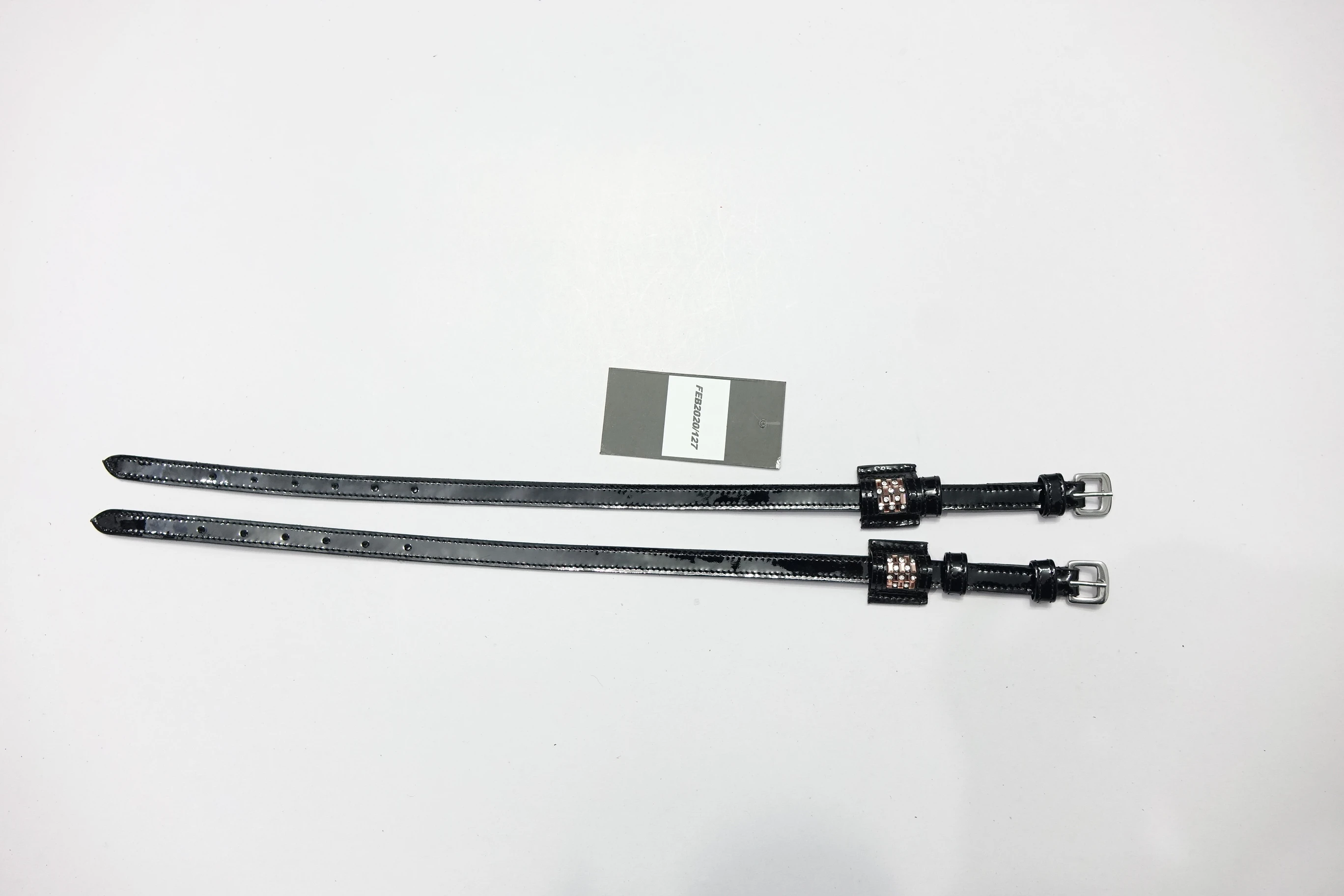 Leather Spur Straps With Crystal Buckle