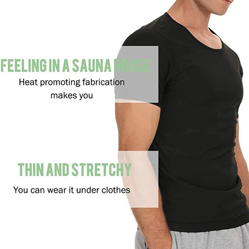 Hot Suit Sauna Suit For Men Waist Trainer Sweat half sleeve shirt with Zipper Heat Trapping Vest Sauna Suit Sweat