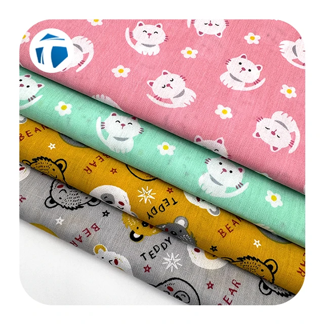 Kids print comfortable soft TC fabric T/C 90/10 45*45 96*72 90GSM pocketing fabric export to Indonesia
