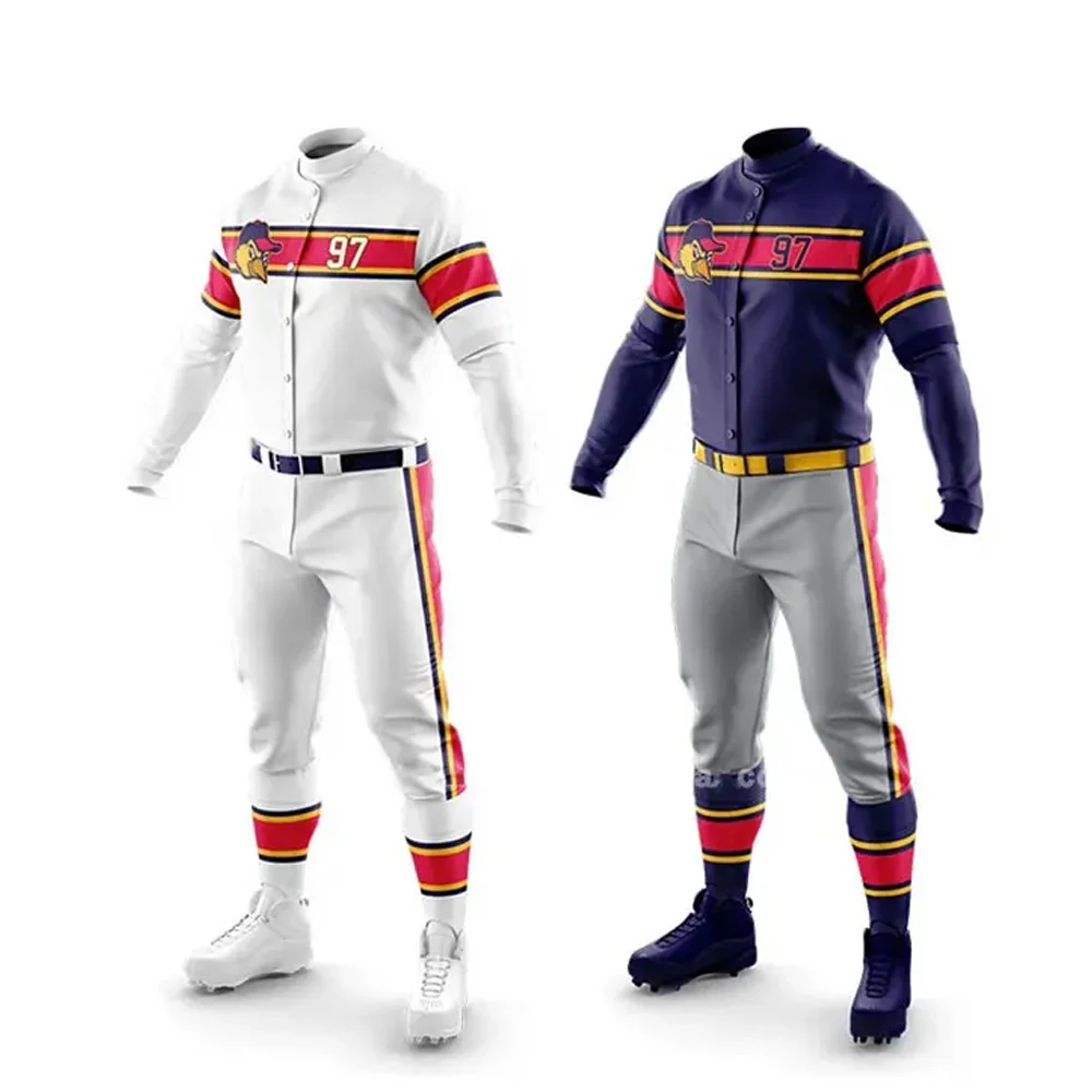 Custom Logo Sublimation Printed Sports Wear Team Baseball Uniform Jersey Baseball & Softball Wear Shirts & Top  Quick Drying