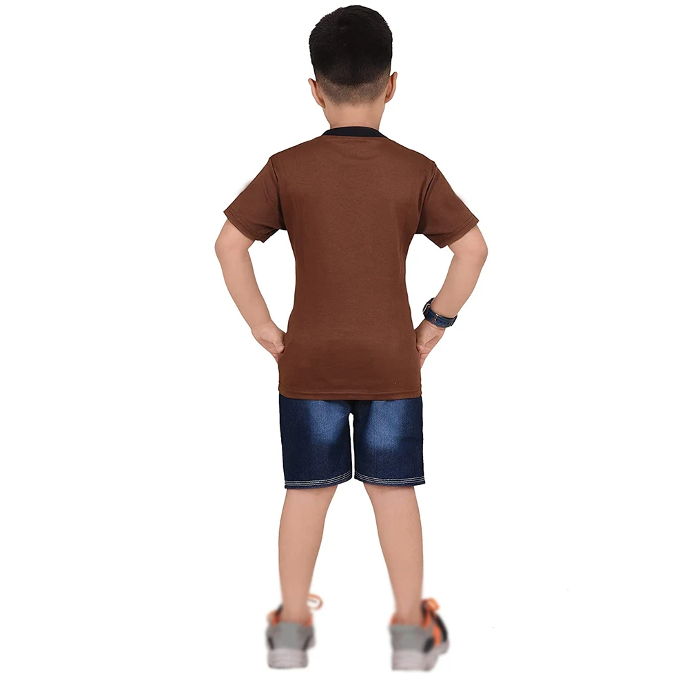 Stylish Kids Fitness T-Shirts Customizable Breathable Quick Dry Cotton Light Knitted O-Neck Crew Design Formal Fashionable Style
