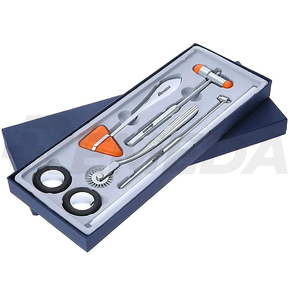 REMEDA Neurological Set Neurological Reflex Medical Hammer 5 Piece Kit with Pack Diagnostic Reflex Percussion Hammers