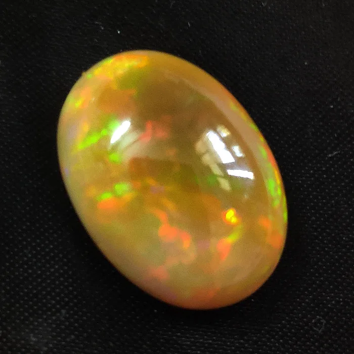 Natural Ethiopian opal 21x15mm oval cabochon 14.35 cts genuine opal cab for jewelry full of fire oval yellow opal gemstones cab